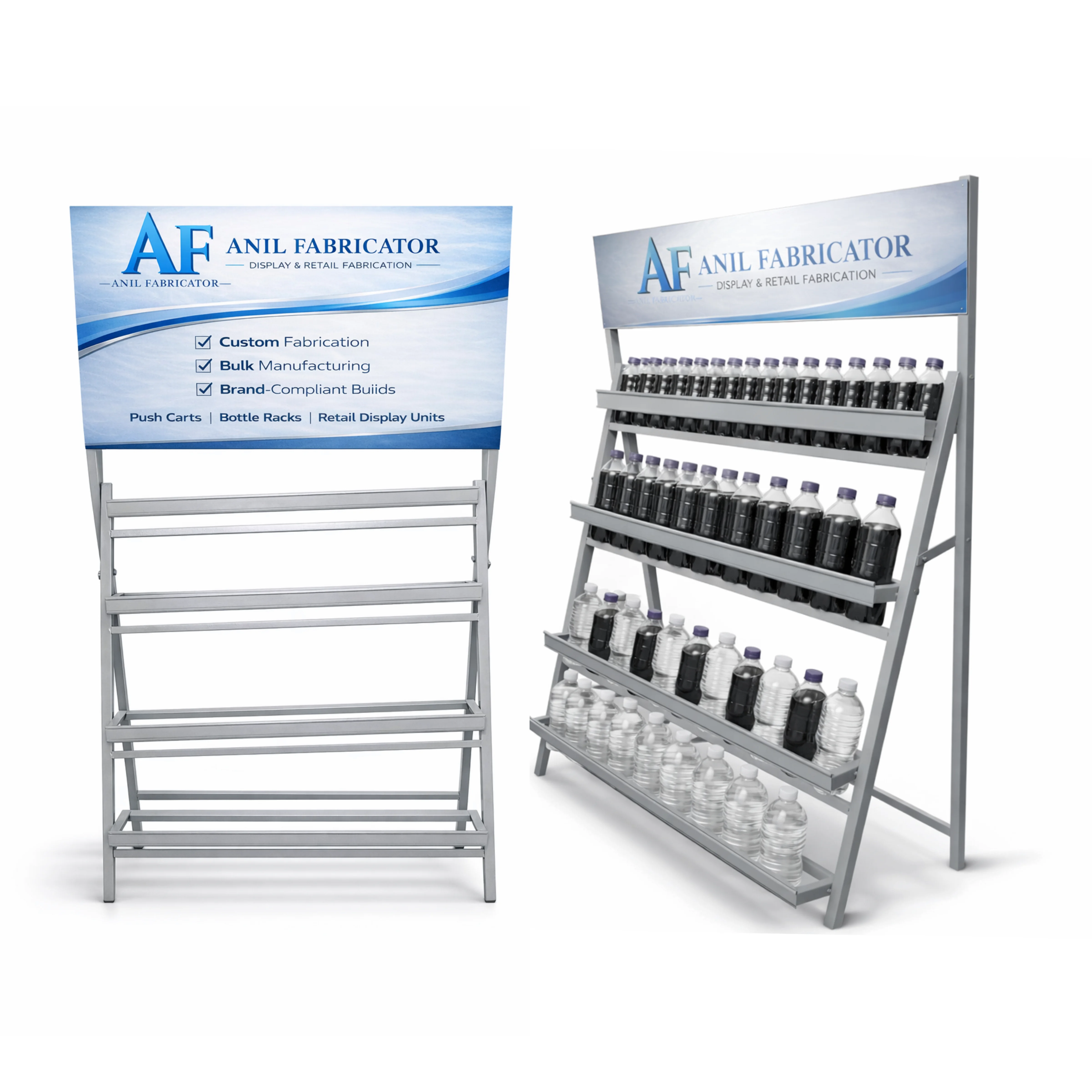 RetailMax Slant Step Rack front view